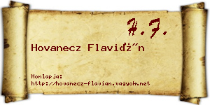 Hovanecz Flavián névjegykártya